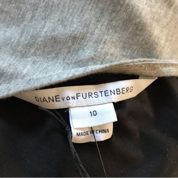 NWT $165 Diane von Furstenberg black and grey peplum top - Picture 4 of 7